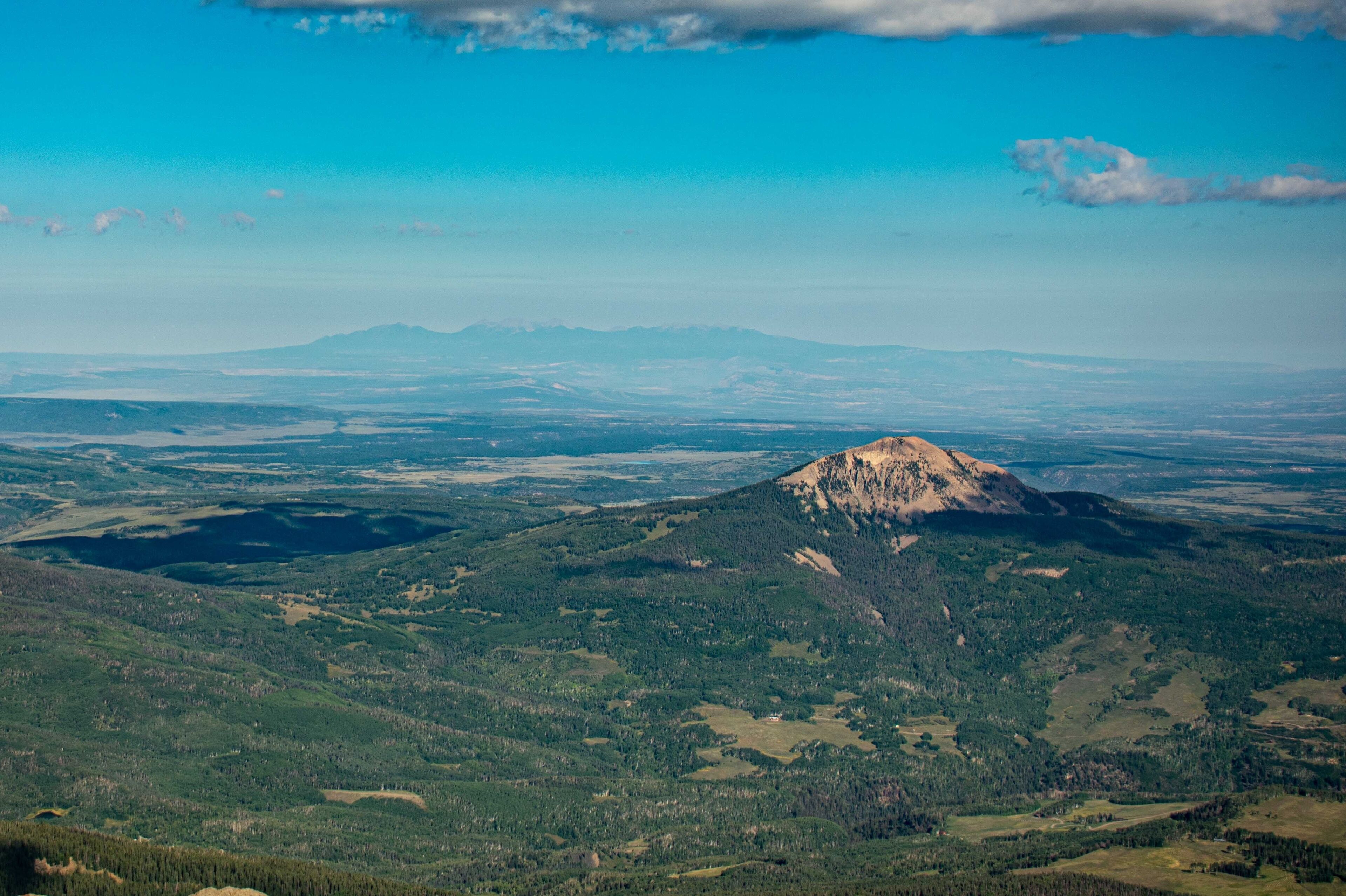 Little Cone and La Sal Mountains as viewed from the summit of Wilson Peak