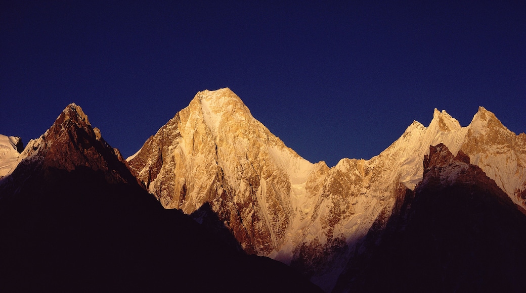 Mountain peaks in sunlight and shadow