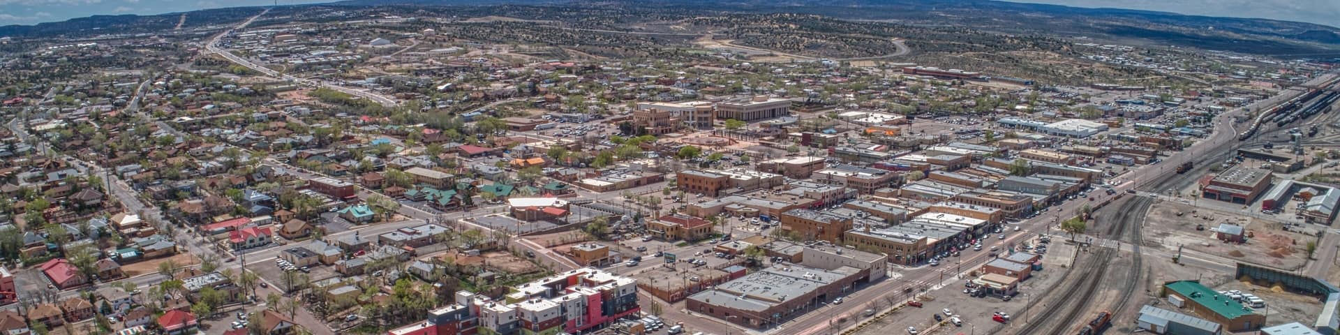 Aerial View of Gallup, New Mexico on Interstate 40