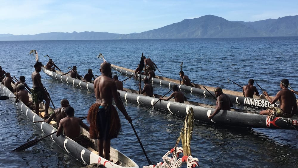 Canoes in Alotau, Papua New Guinea