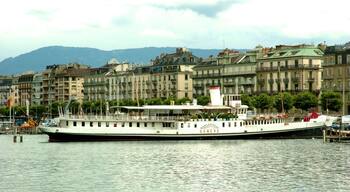 Pleasure cruise boat excursions on Lake Geneva’s CGN boats offer one of the best ways to explore the beauty of the Lac Léman region in western Switzerland. In spring and autumn sightseeing pleasure cruises are available every day in addition to the regular passenger ferry boats crossing the lake to connect Swiss and French cities. Geneva, Nyon, Lausanne, and Vevey are good cities to depart on boat cruises with many boats also passing the Lavaux area and calling at Montreux and Chillon. Lunch and dinner cruises are popular and may require advance reservations. Historic paddle steamers are used on some routes.