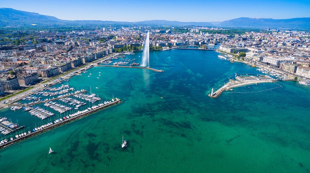 Aerial view of Geneva city in Switzerland