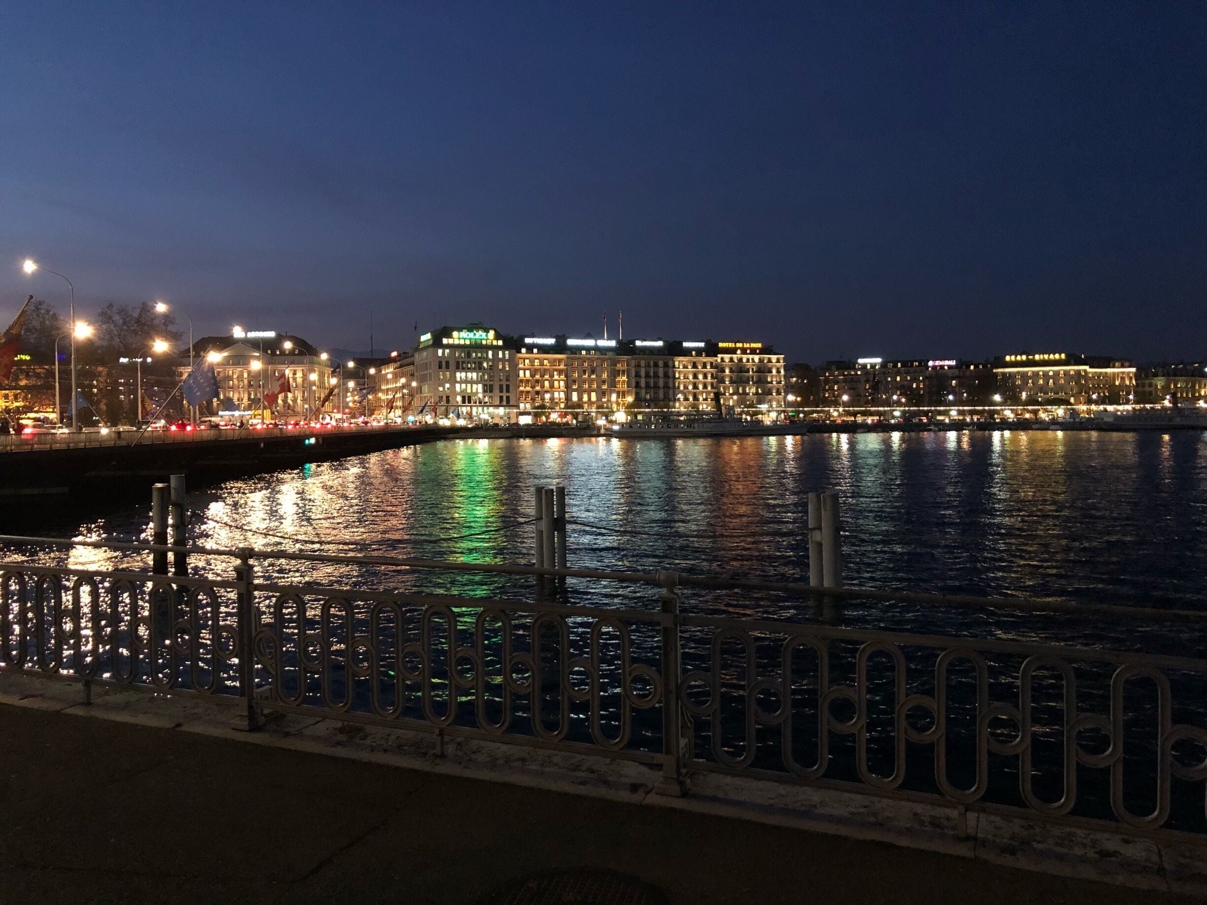 Lake Geneva autumn evening