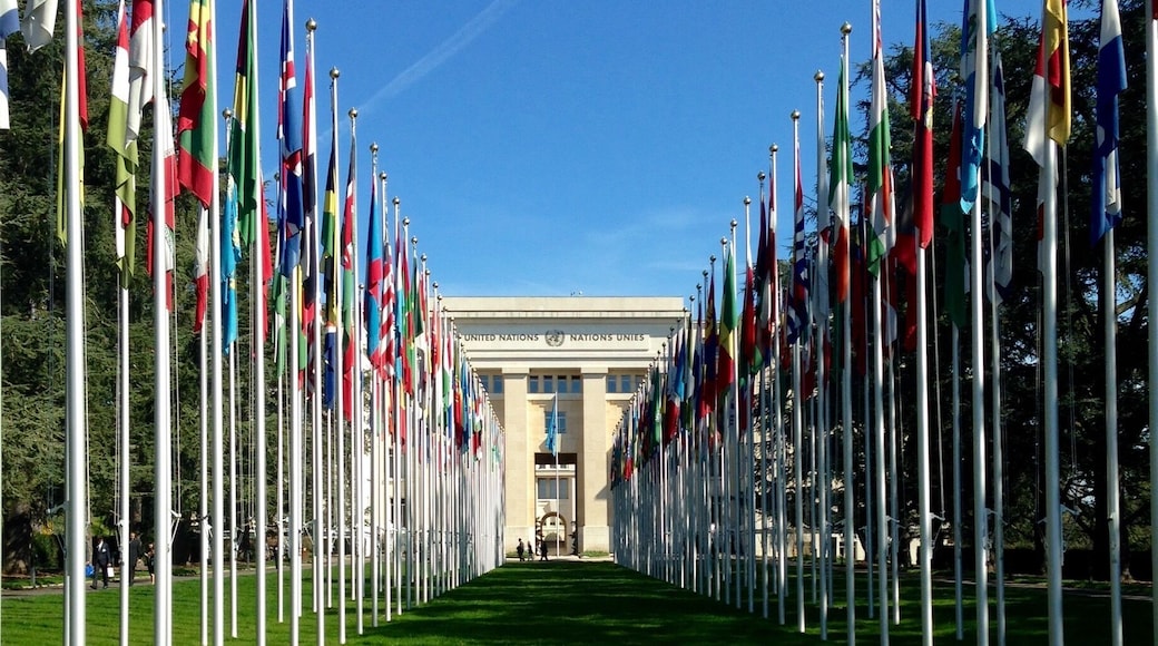 One of the coolest sights of the United Nations headquarters in Geneva is at its entrance. All the nations' flags line the front lawn of the headquarters. It is a pretty imposing sight. You can arrange for a tour of the facilities and I would recommend visiting because the building and artwork are incredible.
#unitednations #geneva #switzerland