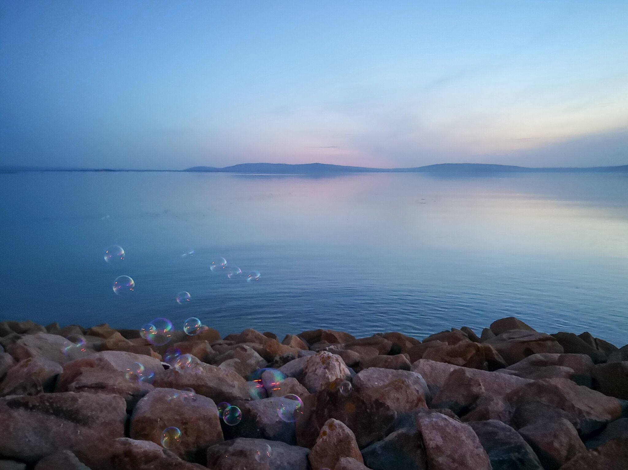 Galway Bay on a calm and cool October night. Thought the bubbles would add to the magic. 