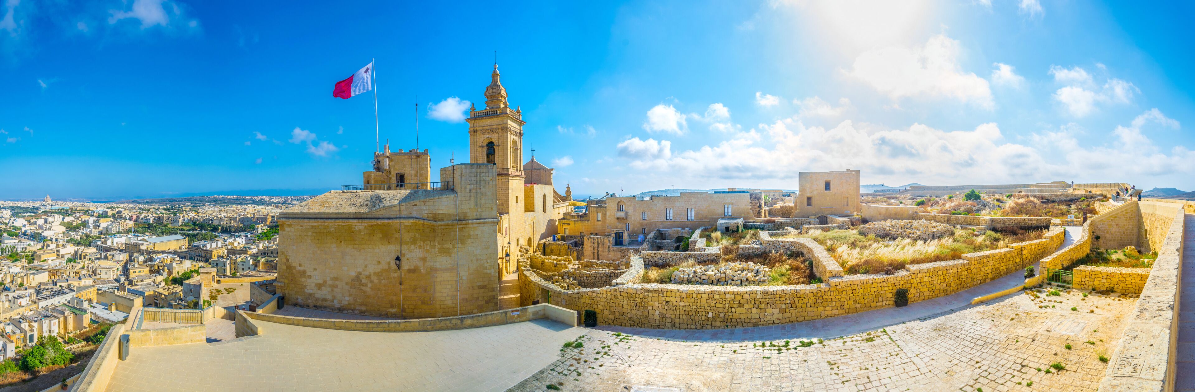 View of the Il-Kastell citadel in Victoria, Gozo, Malta