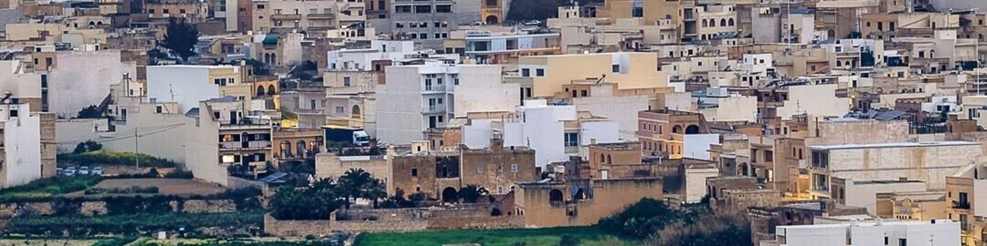 A fortified city with a prominent castle-like structure atop a hill, surrounded by a densely packed urban area with traditional architecture.