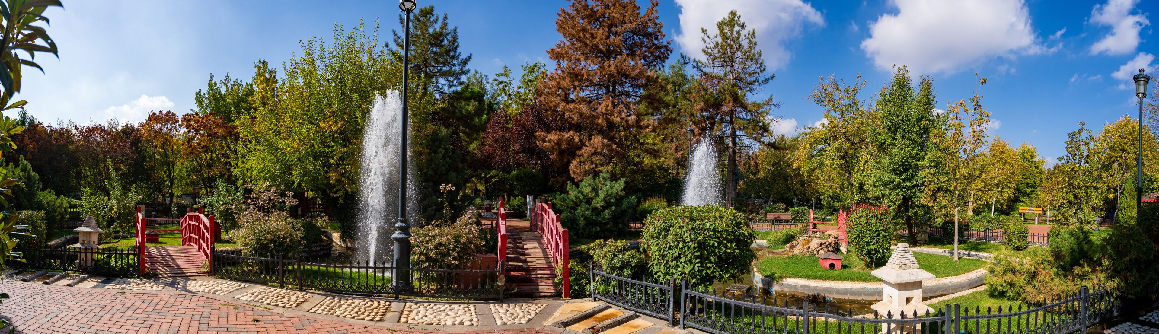 Panoramic view of the park in Gaziantep Botanical Garden.