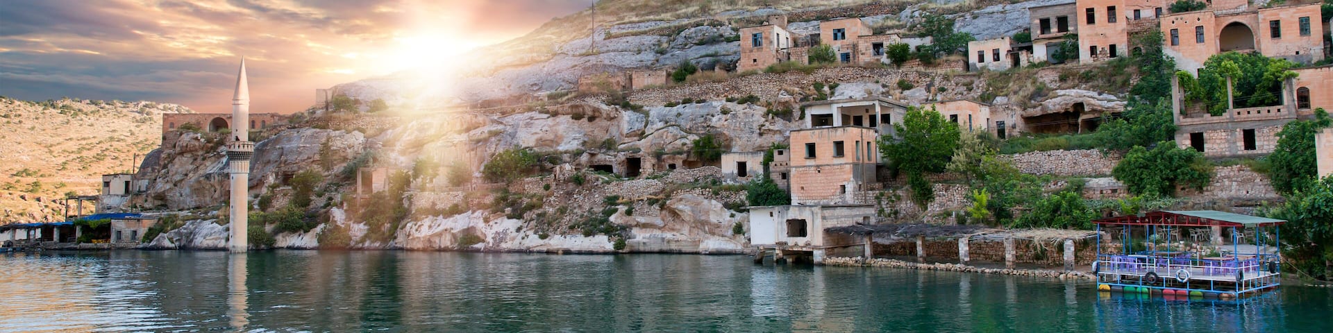 Sunken village Halfeti in Gaziantep Turkey