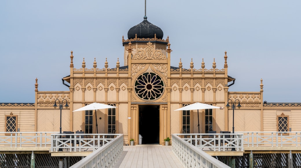 detail view of the historic bath house in Varberg