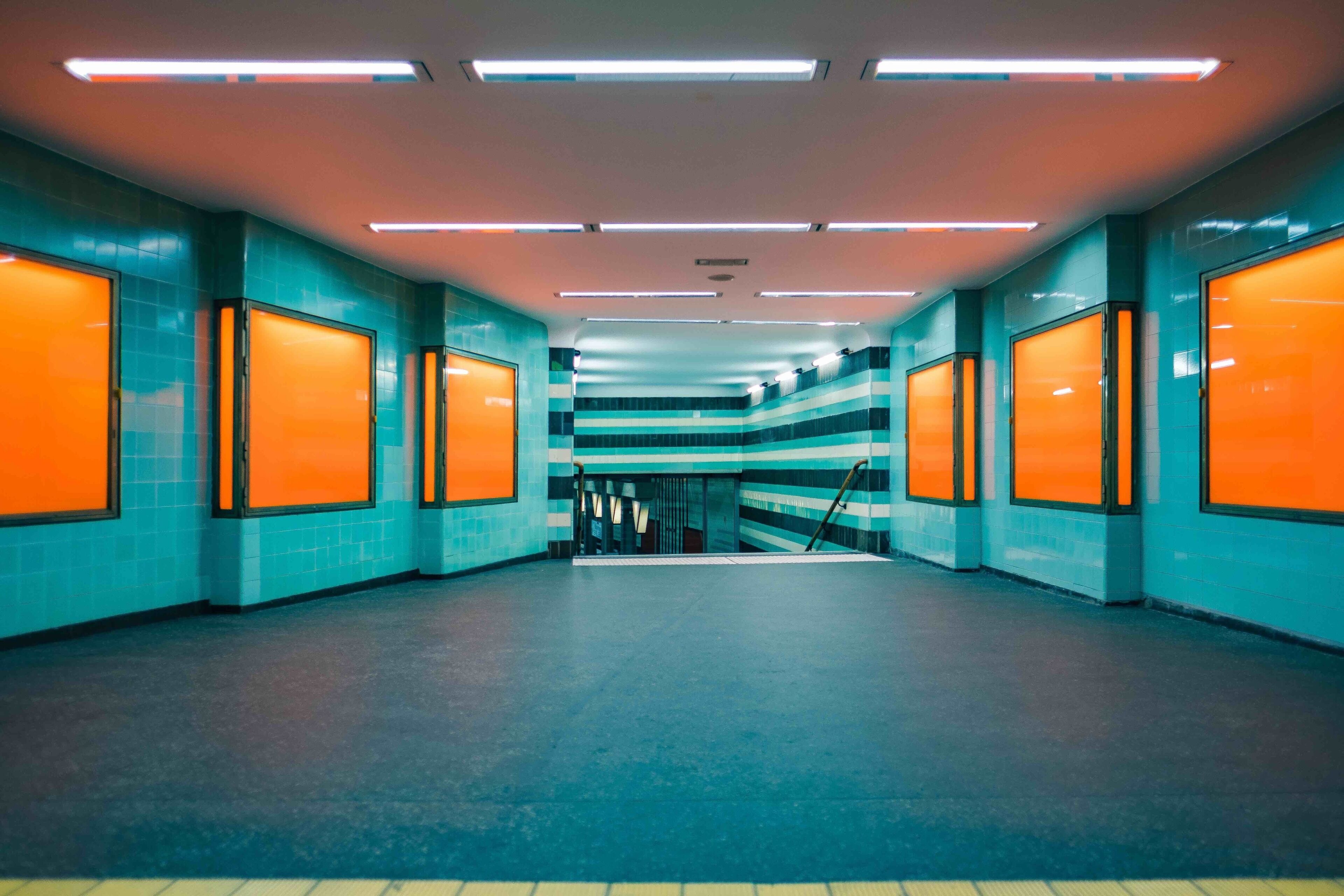 The Klosterstern subway station was designed by Walter Puritz and went into operation in 1929. Its special design and colors are still preserved and well worth a visit.
