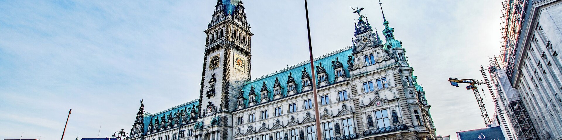 Outside the town hall in Hamburg.