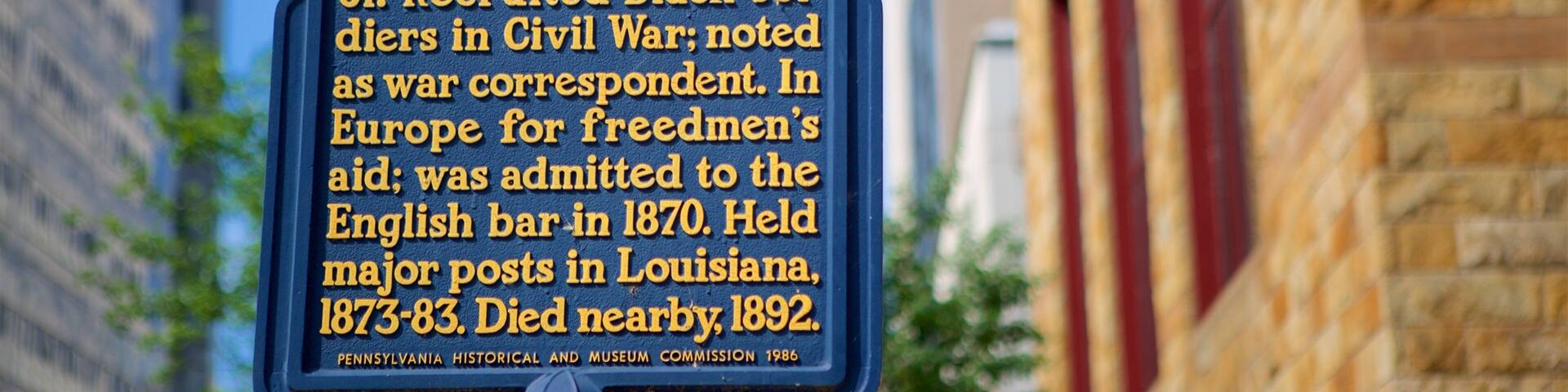 Harrisburg which includes signage