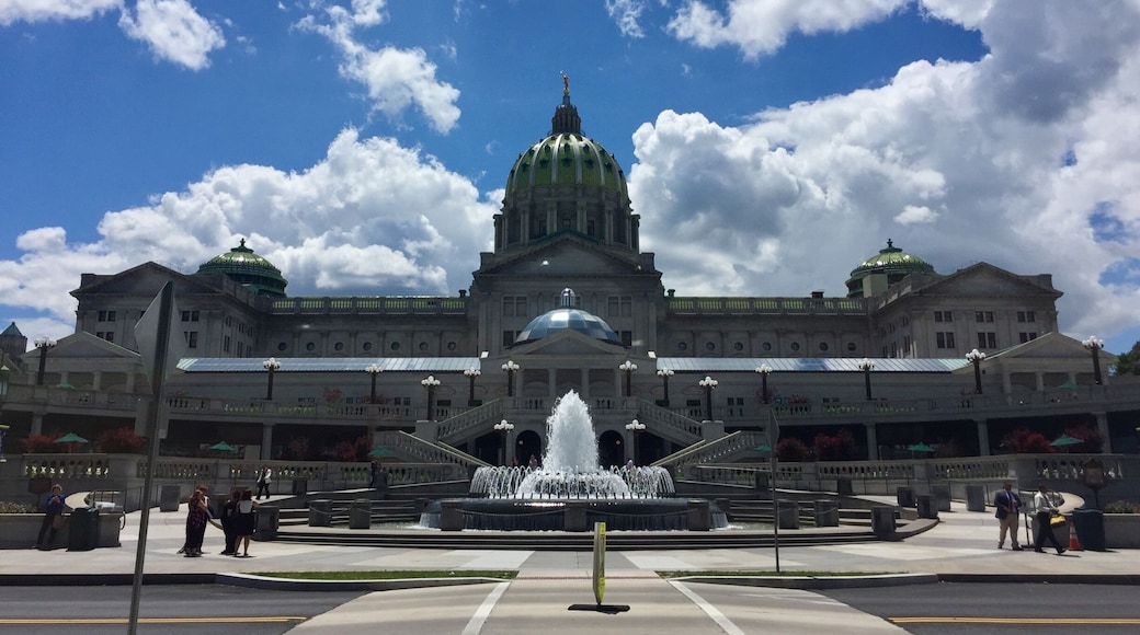 Designed in the American Renaissance style by a Philadelphia architect at a cost of 13 million dollars, Pennsylvanias stunning Capitol was dedicated in October 4, 1906.
