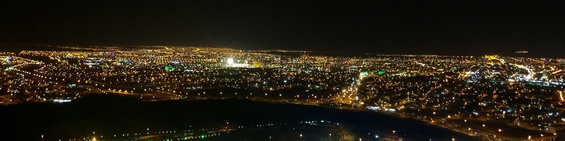 Just above the Samra Park in Hail KSA stands a mountain not that high just enough to see the beautiful lighted city view of Hail Province at night in 360 degree view.