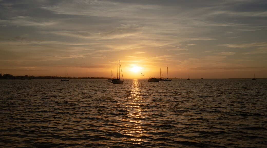 Sailboat silhouette at sunrise Palma Sola Bay, Bradenton