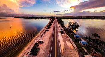 Drone Sunset on the Palma Sola Bay in beautiful Bradenton, Florida.