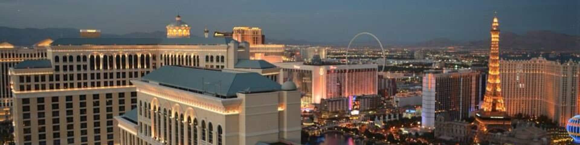 The gorgeous view from our hotel to Bellagio and Paris!