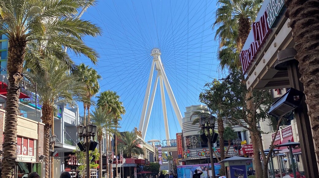 Early morning at the Linq Promenade. The High Roller is a great spot to see views of Las Vegas. Some carts do offer open bars. #lasvegas #travel #vacation