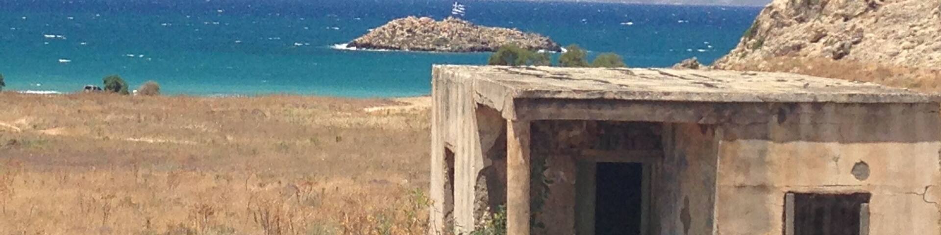 Near Karteros Beach, walking along the highway you see amazing views