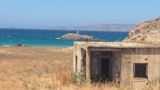 Near Karteros Beach, walking along the highway you see amazing views