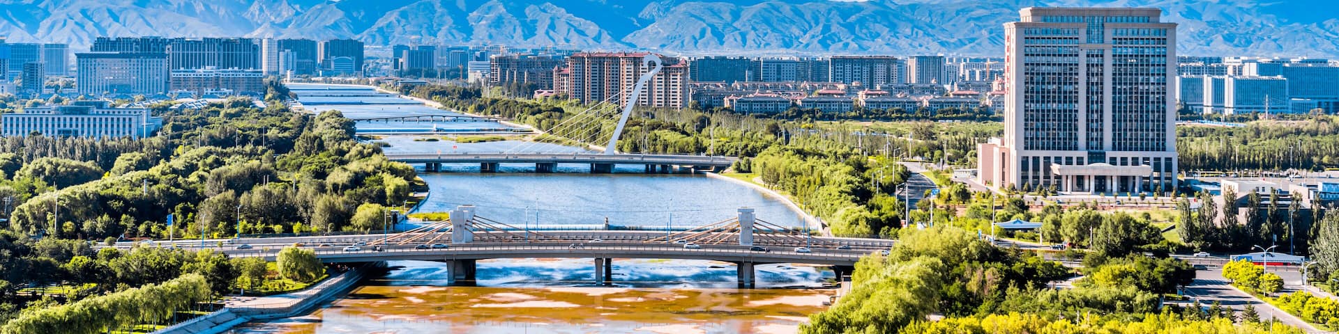 Cityscape of Matouqin Bridge in Hohhot, Inner Mongolia, China