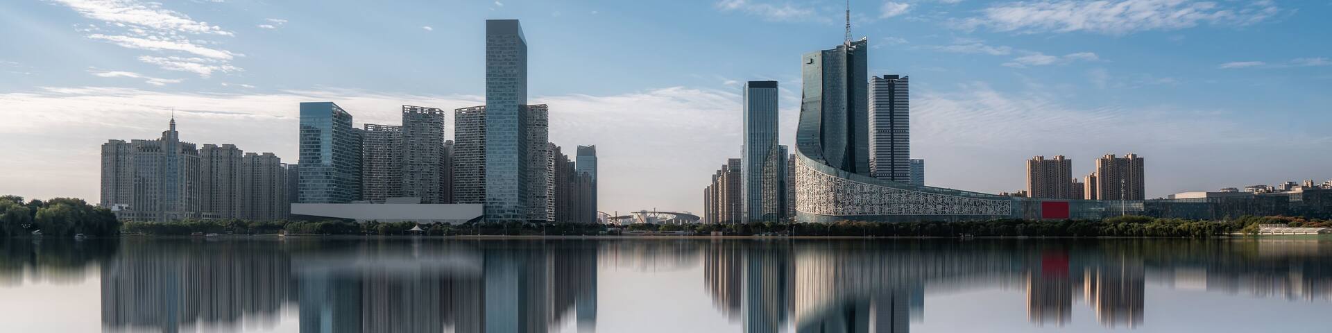 Hefei city modern architecture landscape skyline