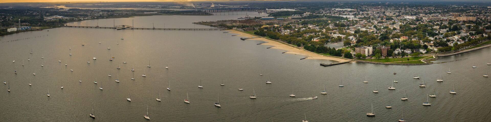 Aerial Pano of Perth Amboy Sunset