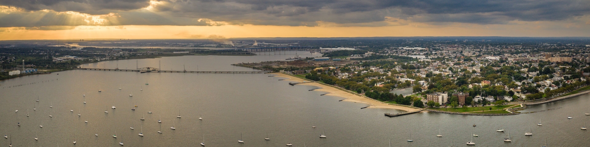Aerial Pano of Perth Amboy Sunset