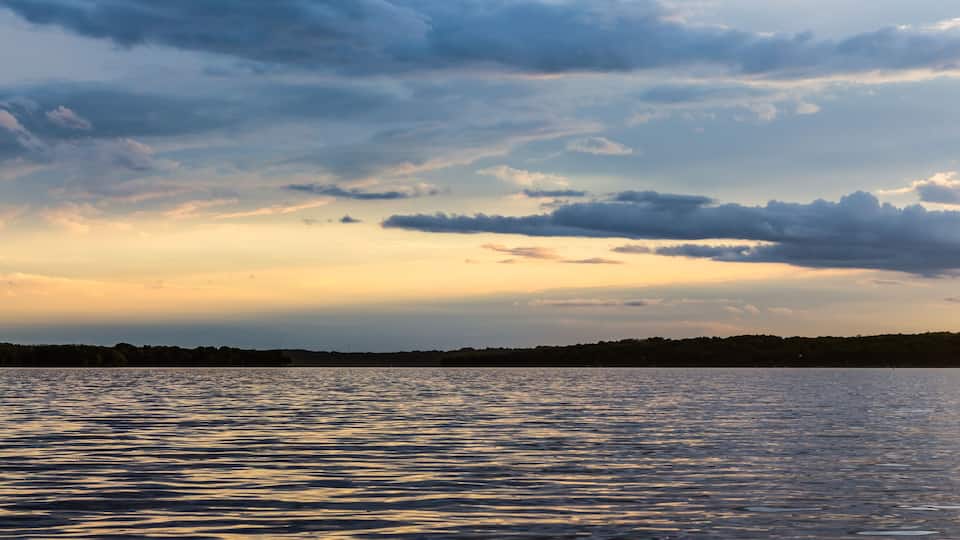Pewaukee Lake Wisconsin Sunset After Summer Storm