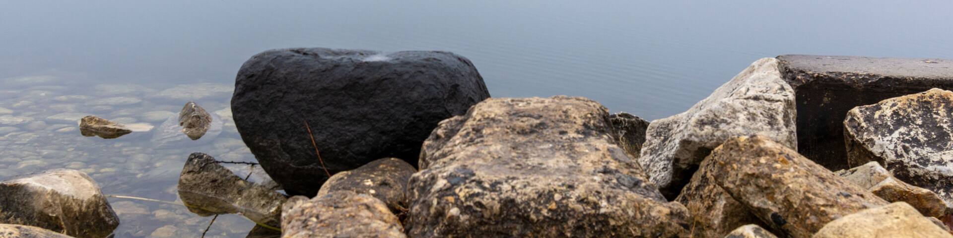 Looking out onto Pewaukee Lake on a foggy March morning.