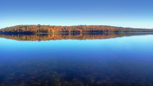Autumn scenery looking across Slaughter Bay on Lac Vieux Desert.