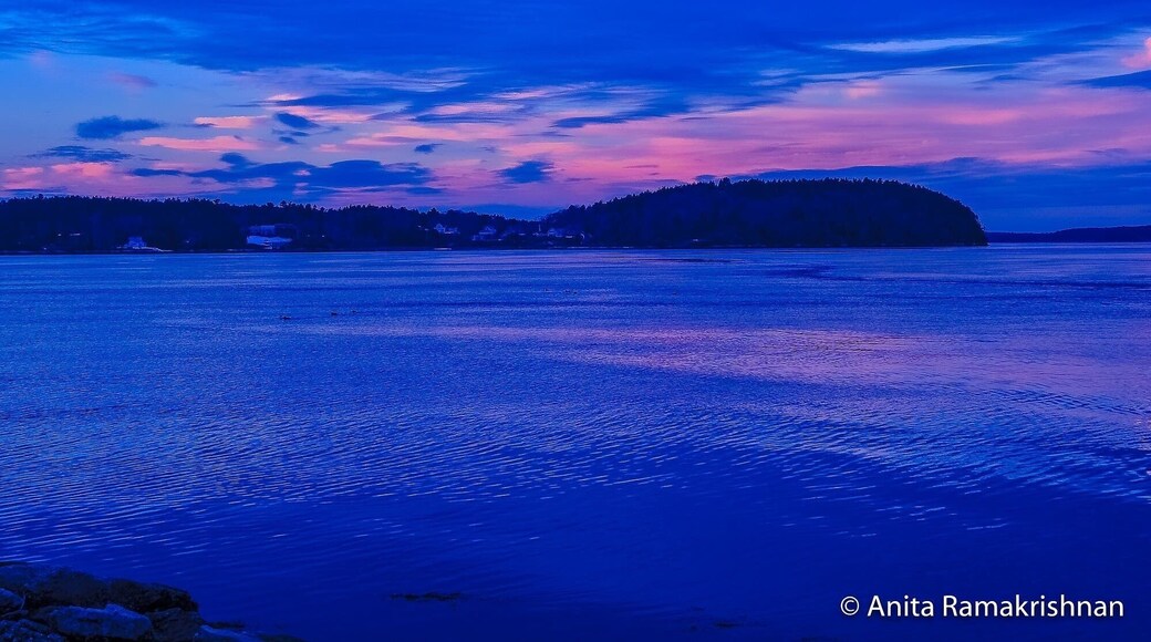 Amazing blue and pink sky at phippsburg,Maine..