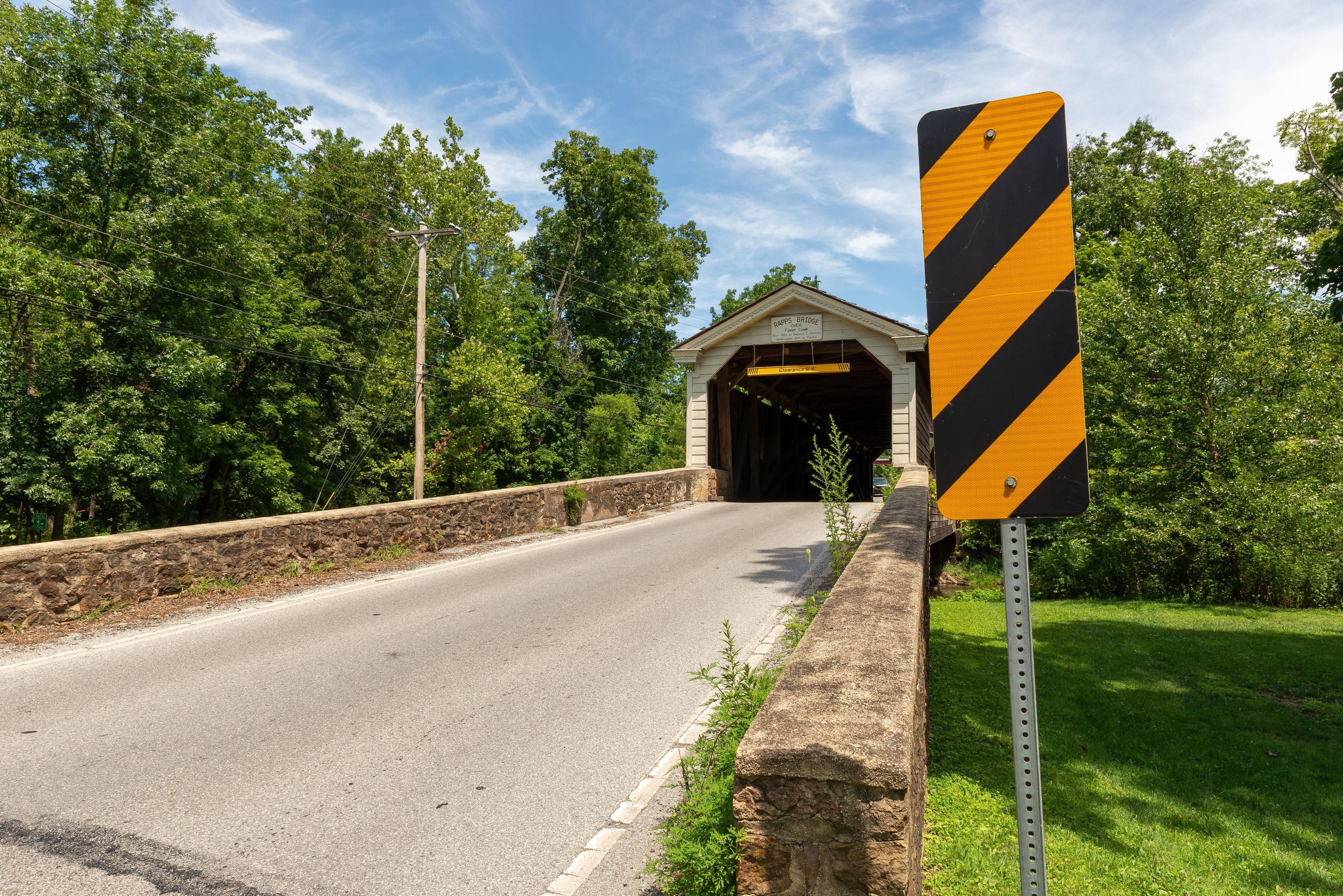 Historic Rapps Dam Covered Bridge Spanning French Creek in Phoenixville Pennsylvania
