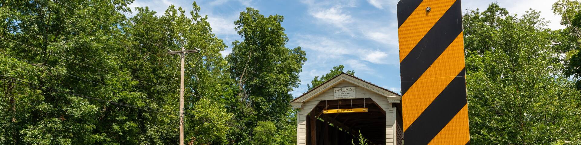 Historic Rapps Dam Covered Bridge Spanning French Creek in Phoenixville Pennsylvania
