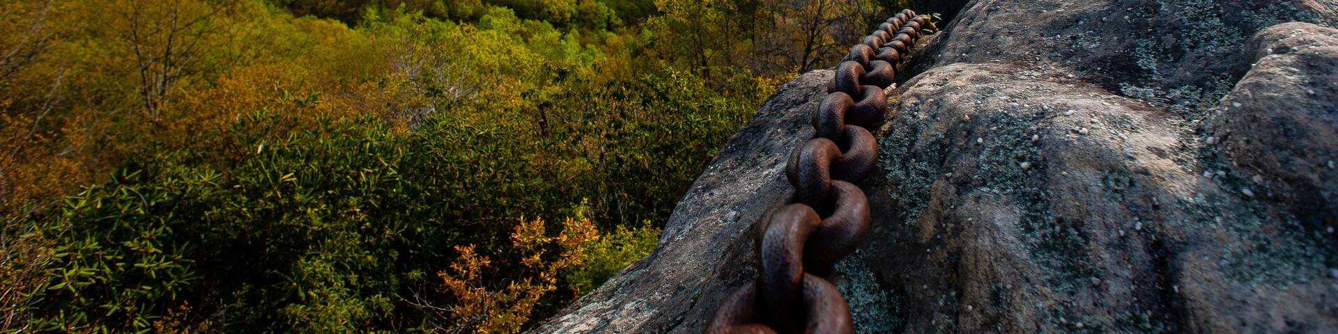Chained Rock - Foggy Morning at Pine Mountain State Park - Appalachian Mountains - Kentucky