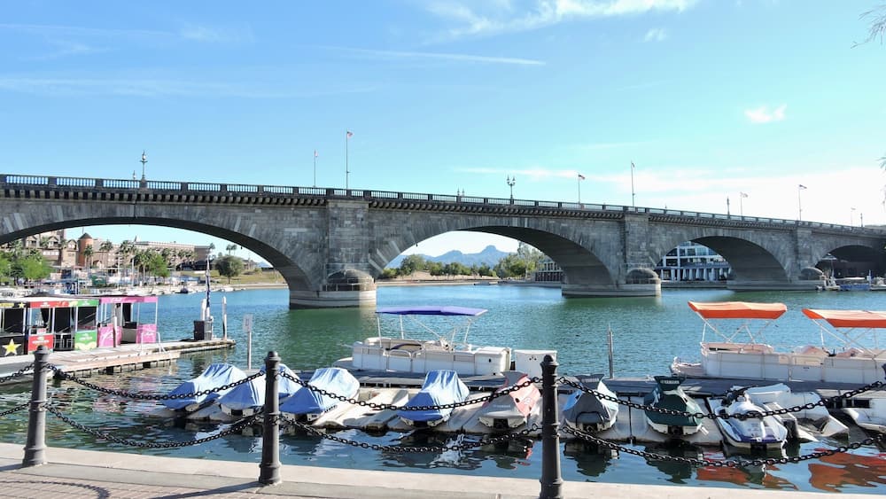 London Bridge is a bridge in Lake Havasu City, Arizona. It was built in the 1830s and formerly spanned the River Thames in London, England. It was dismantled in 1967 and relocated to Arizona.
#bridge