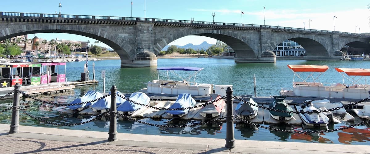London Bridge is a bridge in Lake Havasu City, Arizona. It was built in the 1830s and formerly spanned the River Thames in London, England. It was dismantled in 1967 and relocated to Arizona. 
#bridge