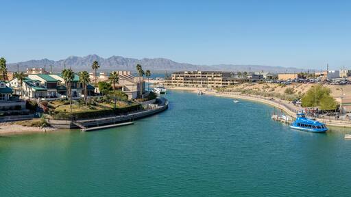 Lake Havasu city Arizona waterfront and landscape of the city.