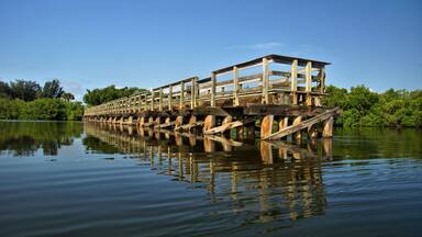 Fishing pier on Coral Creek near the Intercoastal Waterway in Placida, Florida