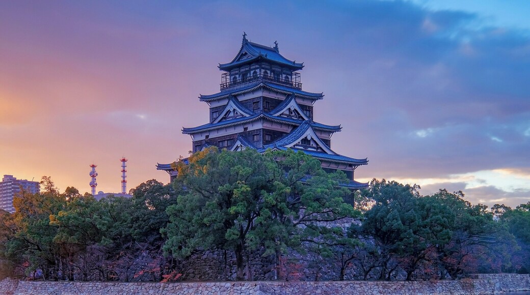 A nice spot to capture sunrise behind Hiroshima castle in month of November