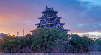 A nice spot to capture sunrise behind Hiroshima castle in month of November