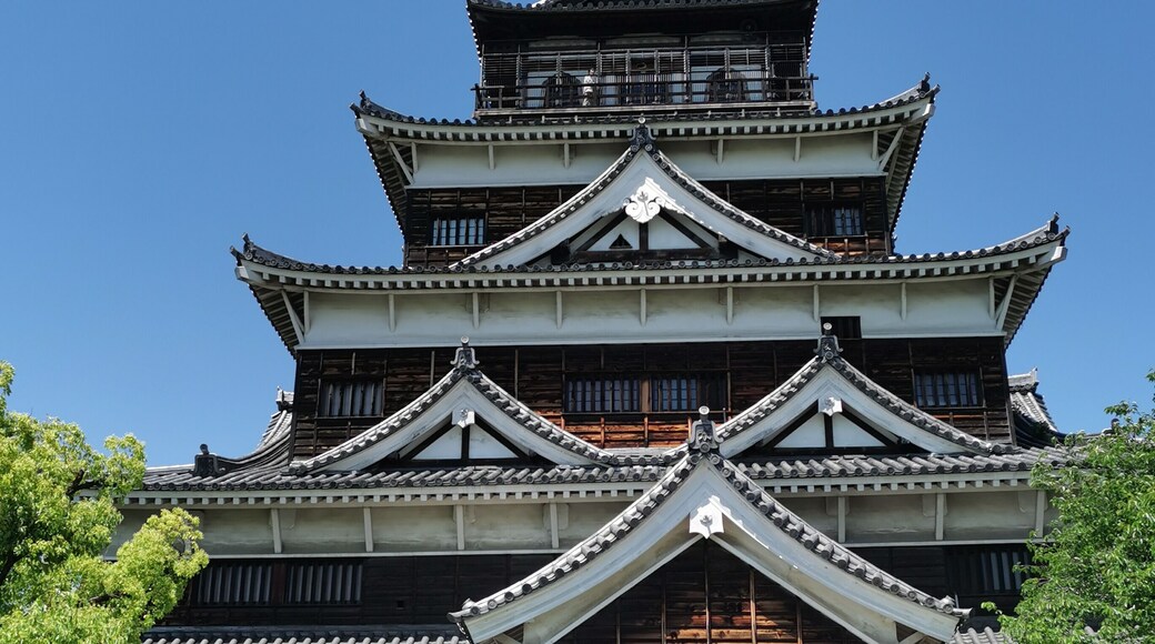 Hiroshima Castle against the clear blue sky!