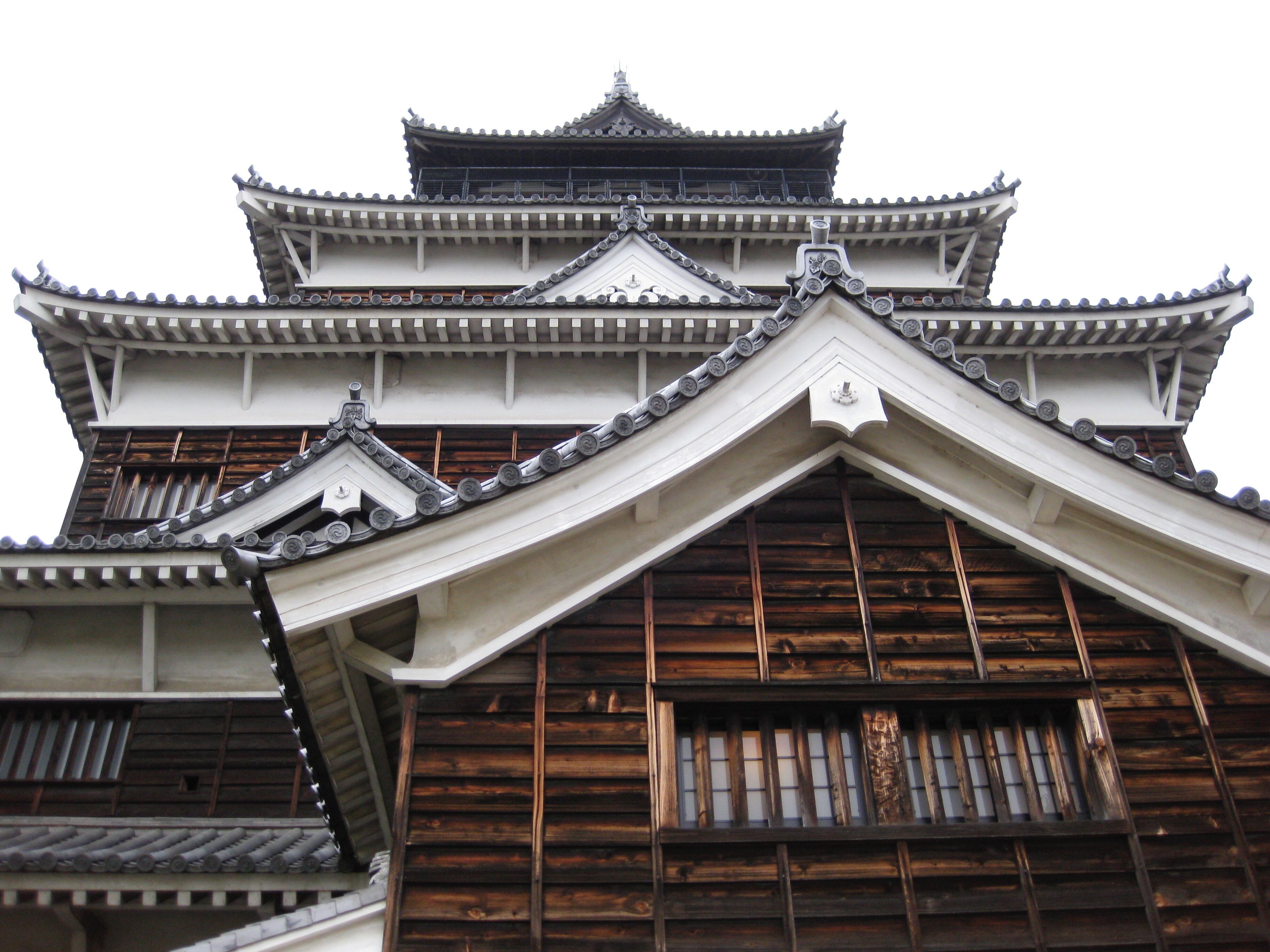 Looking up at Hiroshima Castle. A reconstruction of the original after the aftermath of WWII.