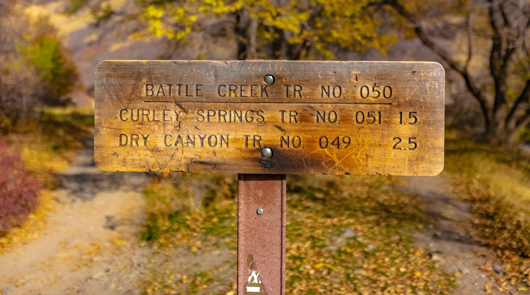 Battle Creek trailhead sign for the trail
