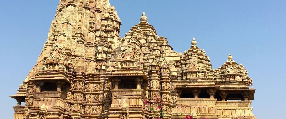 The magnificence and grandeur of Mahadev temple in western part of Khajuraho - the four levels of the temple as seen in the picture display the four essential pillars of human life I.e. Artha, Kama, dharma, and moksha.
#StunningStructures