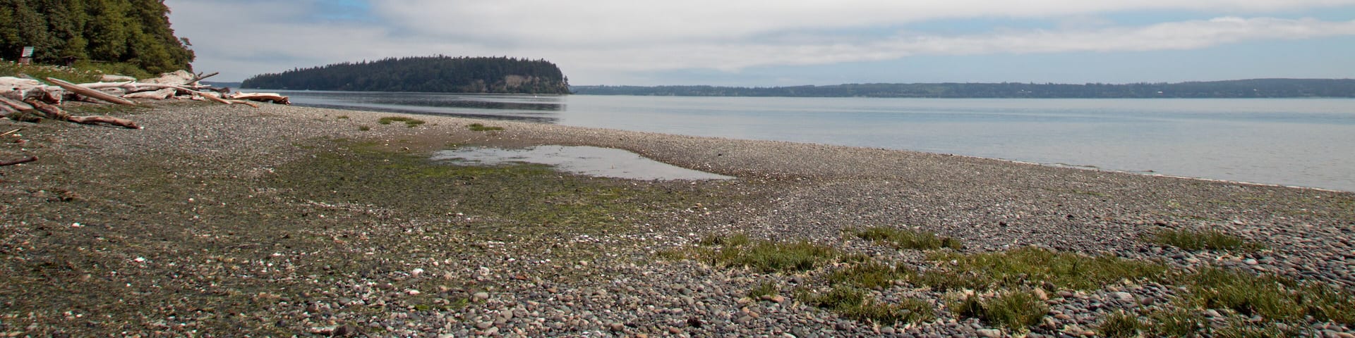 Shine Tidelands State Park shoreline of Bywater Bay near Port Ludlow in the Puget Sound in Washington State United States