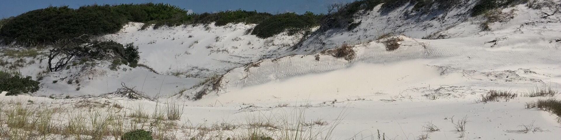 The sand is so white it almost looks like fresh powder.