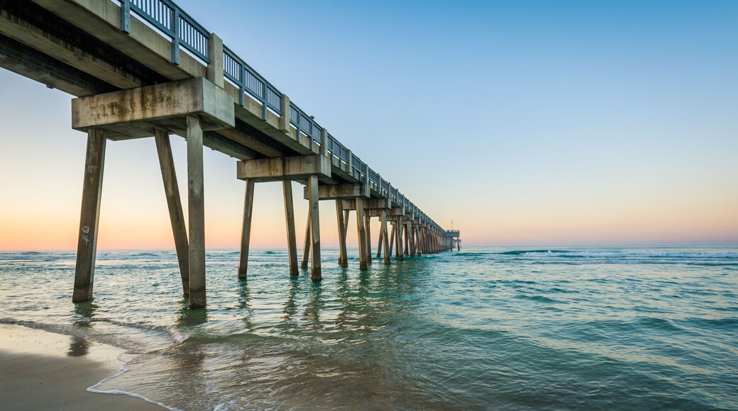 The M.B. Miller County Pier and Gulf of Mexico at sunrise, in Pa