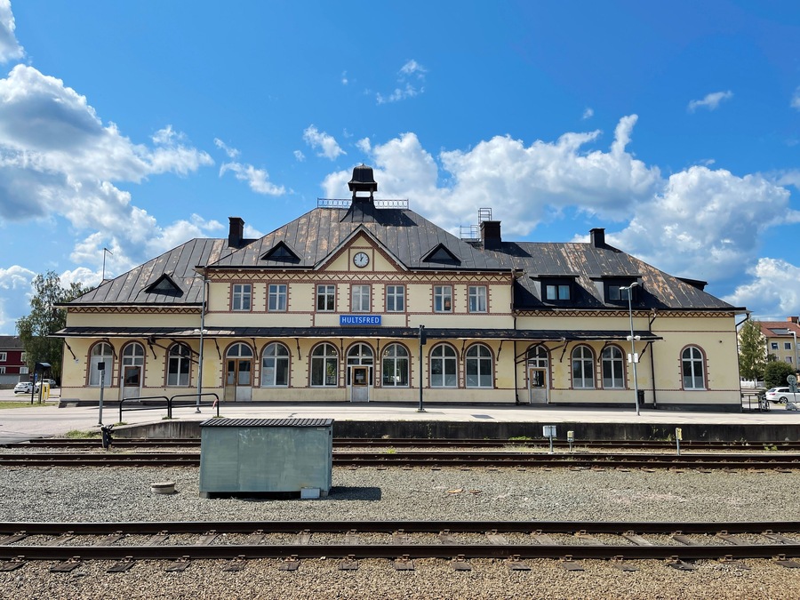 Bahnhof von Hultsfred in Schweden